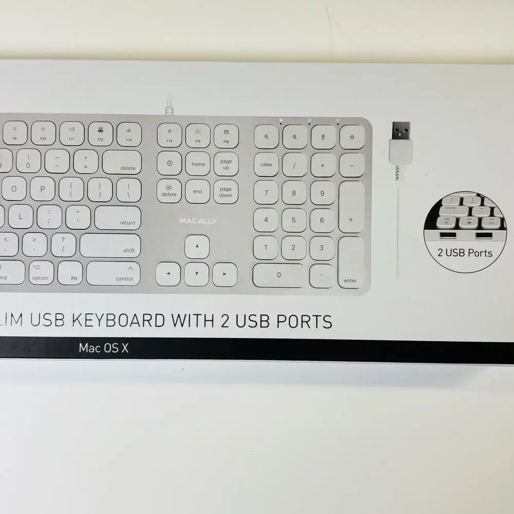Aluminum USB Wired Keyboard w/Numeric Keypad for Apple Mac iMac Macbook. NIB.